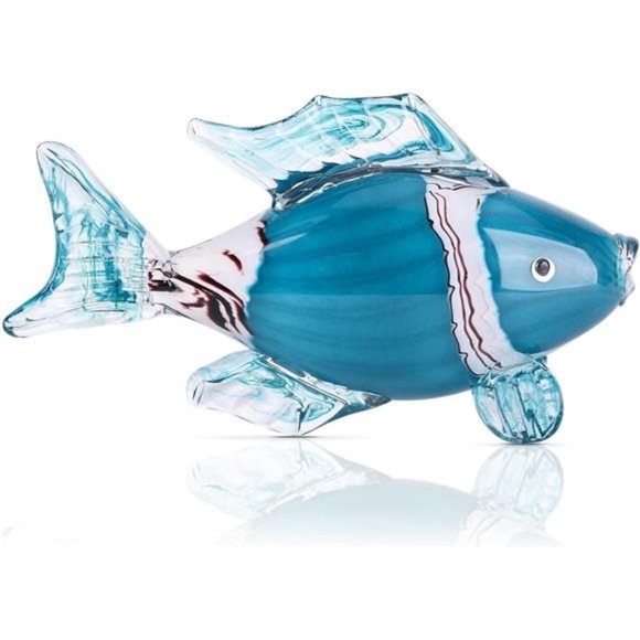 Glass Fish Figurines Crystal Glass Art Collectibles